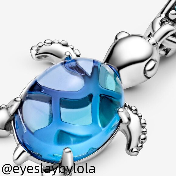 Pandora Murano Glass Sea Turtle Dangle Charm - Picture 7 of 7